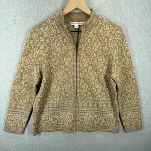 Pendleton Sweater Womens MP Full Zip Cardigan Sweater 100% Merino Wool Paisley
